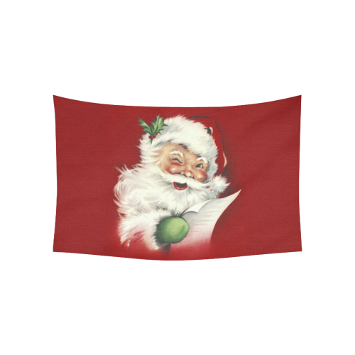 A beautiful vintage santa claus Cotton Linen Wall Tapestry 60"x 40"