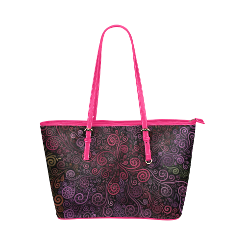 Psychedelic 3D Rose Leather Tote Bag/Small (Model 1651)