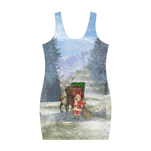 Santa Claus with reindeer Medea Vest Dress (Model D06)