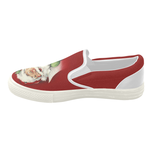 A beautiful vintage santa claus Women's Slip-on Canvas Shoes (Model 019)