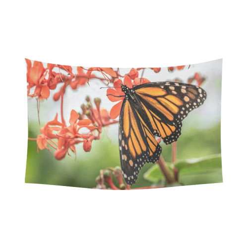 Monarch Butterfly Dreams Cotton Linen Wall Tapestry 90"x 60"