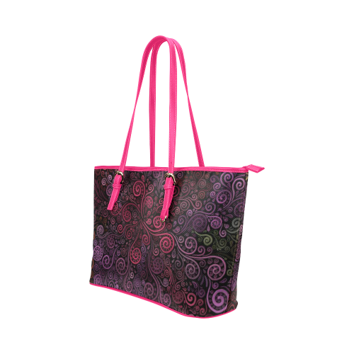Psychedelic 3D Rose Leather Tote Bag/Small (Model 1651)