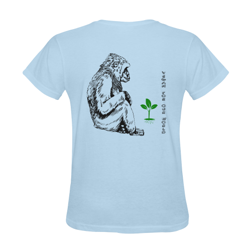 Gorilla with plants Sunny Women's T-shirt (Model T05)
