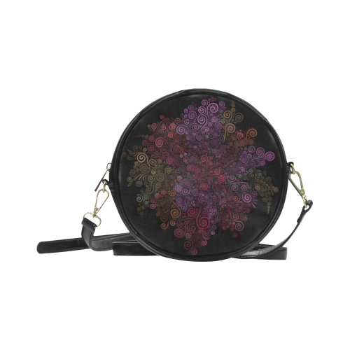 Psychedelic 3D Rose Round Sling Bag (Model 1647)