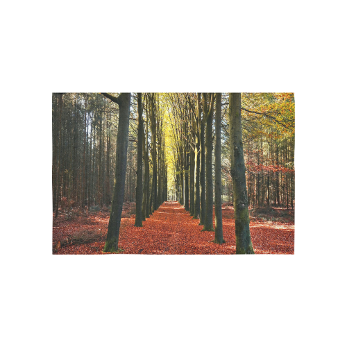 Autumn Forest Path Cotton Linen Wall Tapestry 60"x 40"