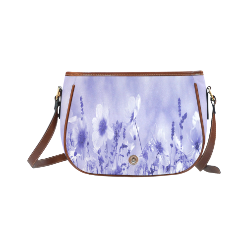 Violet Shaded Wildflowers Saddle Bag/Small (Model 1649) Full Customization