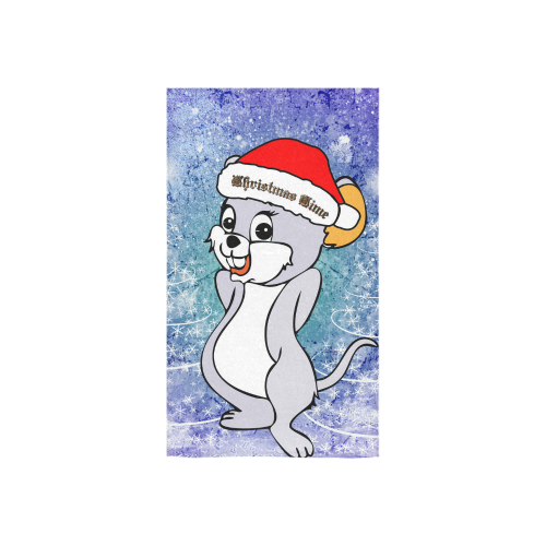 Cute christmas mouse with christmas tree Custom Towel 16"x28"