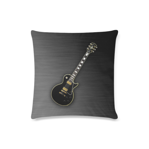 Black Gibson Les paul Custom Custom Zippered Pillow Case 16"x16"(Twin Sides)