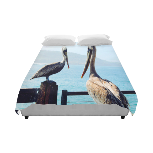 Seaside Pelican Chat Duvet Cover 86"x70" ( All-over-print)