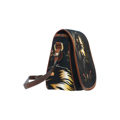 Eagle in gold and black Saddle Bag/Small (Model 1649) Full Customization
