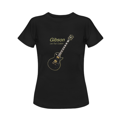 Black Gibson Les paul Custom Women's Classic T-Shirt (Model T17）
