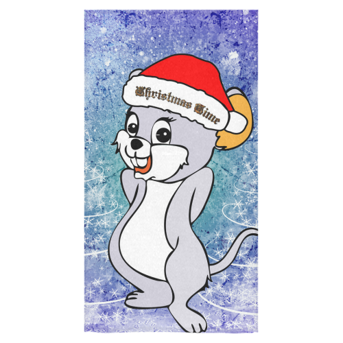 Cute christmas mouse with christmas tree Bath Towel 30"x56"