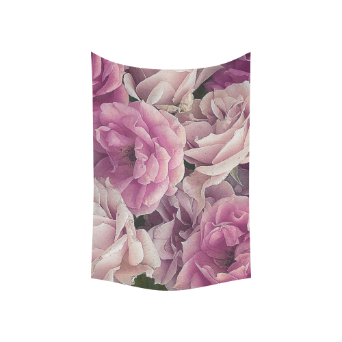 great garden roses pink Cotton Linen Wall Tapestry 60"x 40"