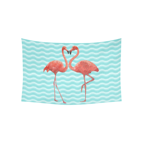 flamingo love Cotton Linen Wall Tapestry 60"x 40"