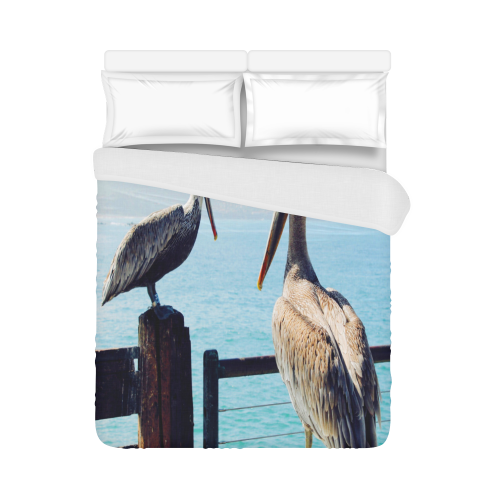 Seaside Pelican Chat Duvet Cover 86"x70" ( All-over-print)