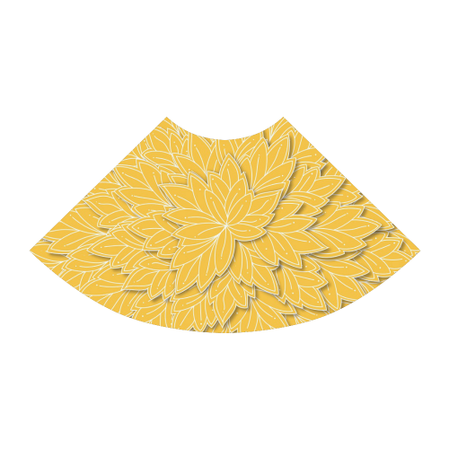 Sunny Yellow Leaf pattern with solid yellow top, Atalanta Sundress (Model D04)