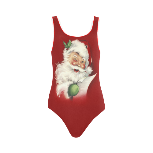 A beautiful vintage santa claus Vest One Piece Swimsuit (Model S04)
