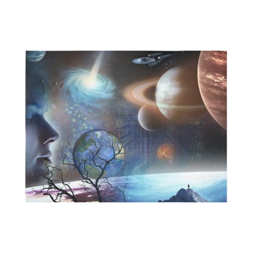 Extraterrestrial Civilizations Cotton Linen Wall Tapestry 80"x 60"