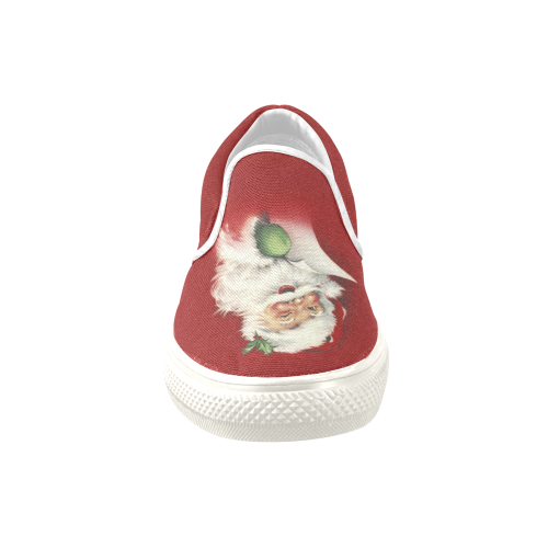 A beautiful vintage santa claus Men's Unusual Slip-on Canvas Shoes (Model 019)