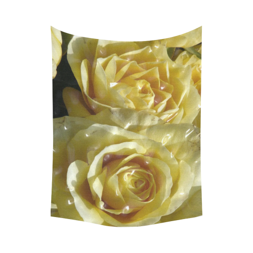 yellow roses Cotton Linen Wall Tapestry 80"x 60"