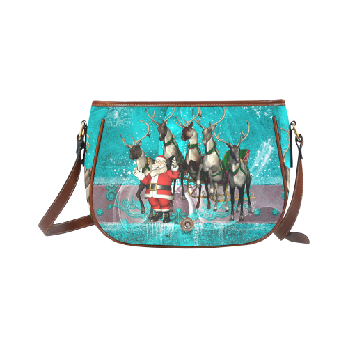 Santa Claus with reindeer Saddle Bag/Small (Model 1649) Full Customization