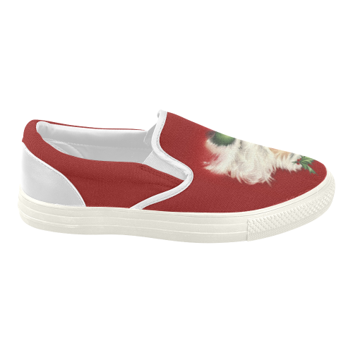 A beautiful vintage santa claus Women's Slip-on Canvas Shoes (Model 019)