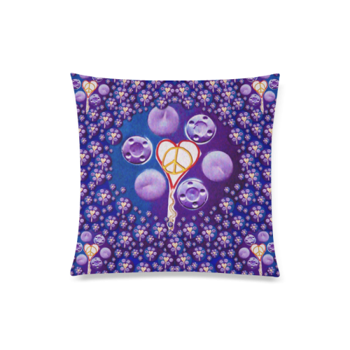 The Key to love is peace and love popart Custom Zippered Pillow Case 20"x20"(Twin Sides)