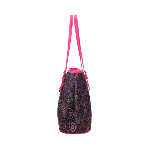 Psychedelic 3D Rose Leather Tote Bag/Small (Model 1651)