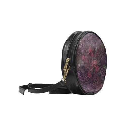 Psychedelic, 3D Rose Round Sling Bag (Model 1647)