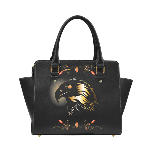 Eagle in gold and black Classic Shoulder Handbag (Model 1653)