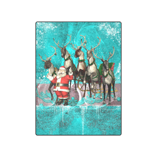 Santa Claus with reindeer Blanket 50"x60"