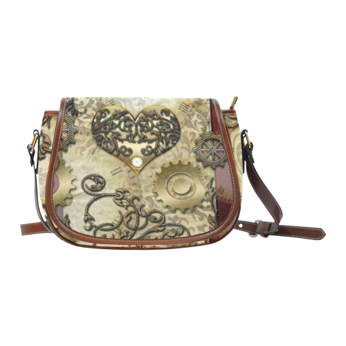Steampunk, golden red design Saddle Bag/Small (Model 1649) Full Customization