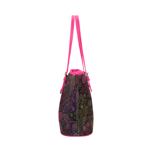Psychedelic 3D Rose Leather Tote Bag/Large (Model 1651)