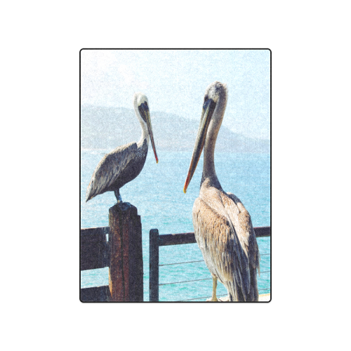 Seaside Pelican Chat Blanket 50"x60"
