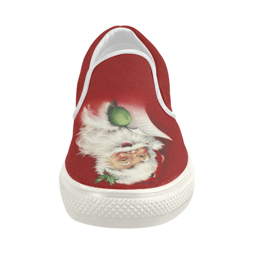 A beautiful vintage santa claus Women's Slip-on Canvas Shoes (Model 019)