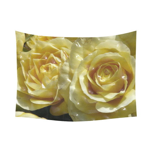 yellow roses Cotton Linen Wall Tapestry 80"x 60"