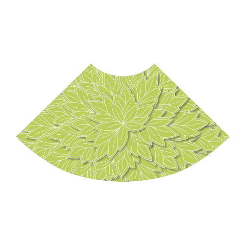 Spring Green Leaf pattern with solid green top, Atalanta Sundress (Model D04)