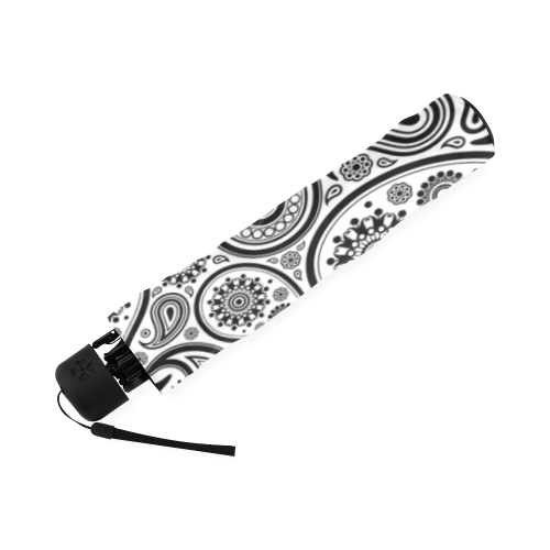 Black & White Paisley Pattern Foldable Umbrella (Model U01)