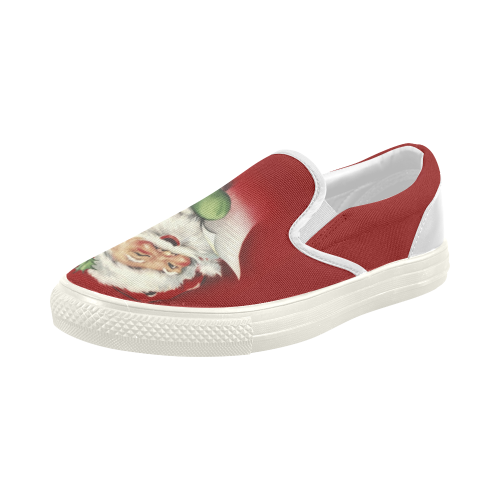 A beautiful vintage santa claus Women's Slip-on Canvas Shoes (Model 019)