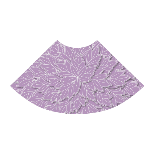 Lilac Purple Leaf pattern with solid lilac top, Atalanta Sundress (Model D04)