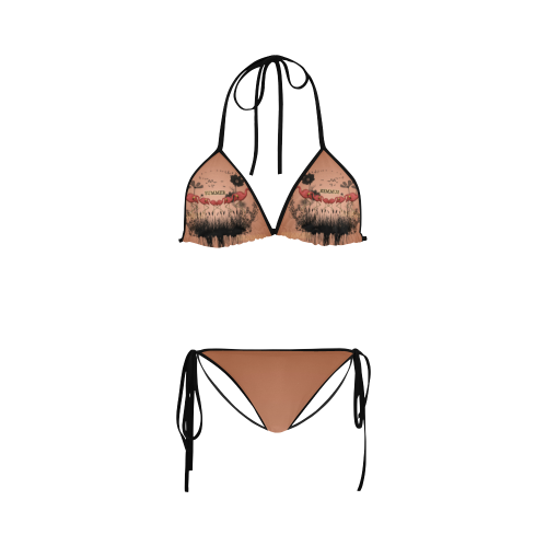 Summer design with flamingo Custom Bikini Swimsuit
