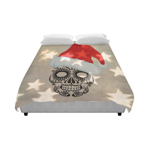 Christmas skull with star bokeh Duvet Cover 86"x70" ( All-over-print)