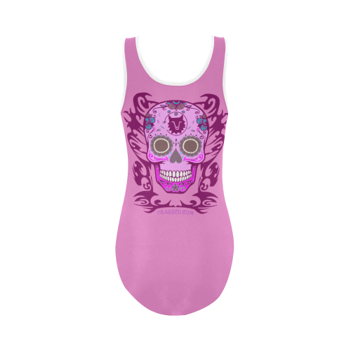 SKULL PINK Vest One Piece Swimsuit (Model S04)