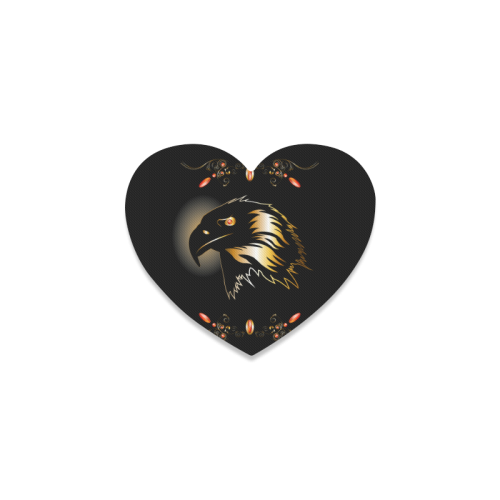Eagle in gold and black Heart Coaster