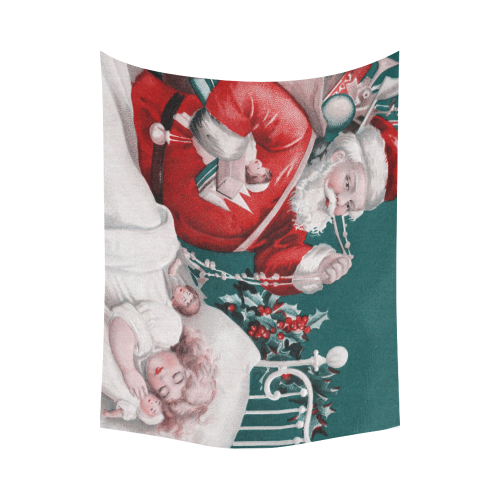 vintage christmas Cotton Linen Wall Tapestry 80"x 60"