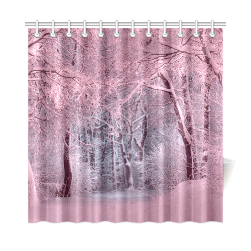 another winter wonderland  pink Shower Curtain 72"x72"