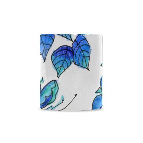 Pretty Blue Flowers, Aqua Garden Zendoodle White Mug(11OZ)