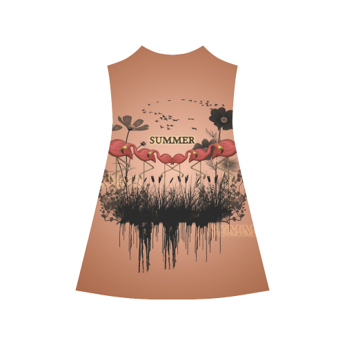 Summer design with flamingo Alcestis Slip Dress (Model D05)