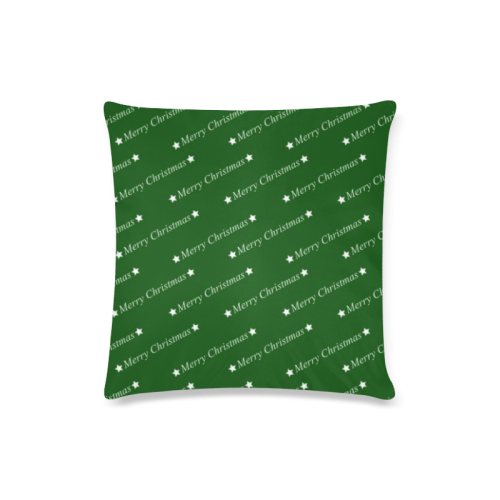 merry christmas,text,green Custom Zippered Pillow Case 16"x16"(Twin Sides)