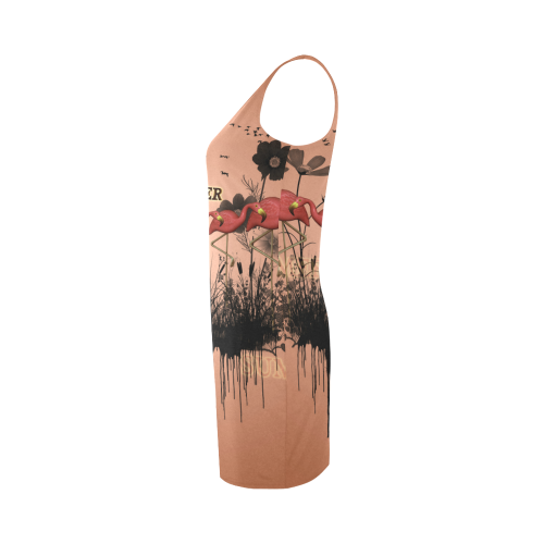 Summer design with flamingo Medea Vest Dress (Model D06)